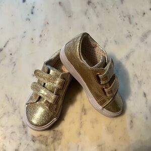 Gold Waterproof kids children’s shoes sneaker holiday girl or boy Velcro
